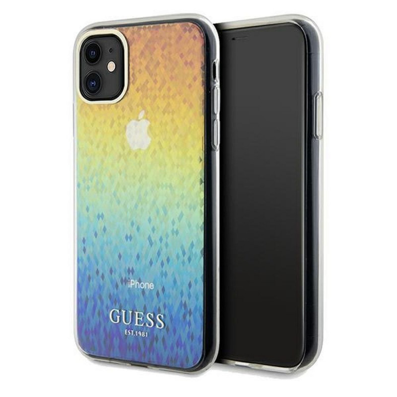 Apple iPhone 11 Case Guess IML Faceted Mirror Elegant Disco iridescent Apple iPhone 11 Case Guess IML Faceted Mirror Elegant Disco iridescent
