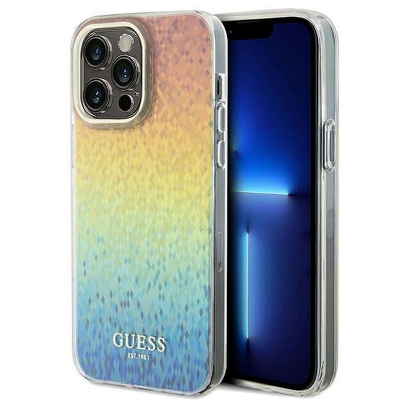 Apple iPhone 13 Pro Max Case Guess IML Faceted Mirror Elegant Disco iridescent Apple iPhone 13 Pro Max Case Guess IML Faceted Mirror Elegant Disco iridescent