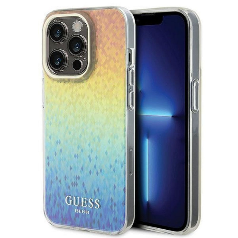 Apple iPhone 14 Pro Case Guess IML Faceted Mirror Elegant Disco iridescent Apple iPhone 14 Pro Case Guess IML Faceted Mirror Elegant Disco iridescent