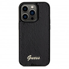 Apple iPhone 14 Pro Case Guess Sequin Script Metal Elegant  Black