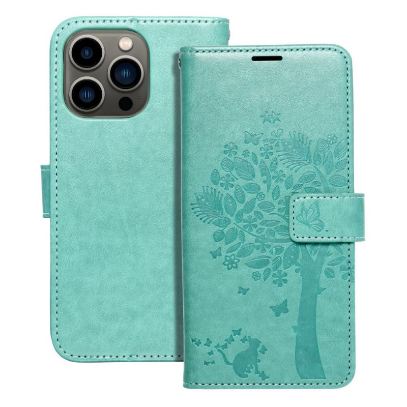 Apple iPhone 13 Pro Wallet Cases MEZZO Book Tree  Green
