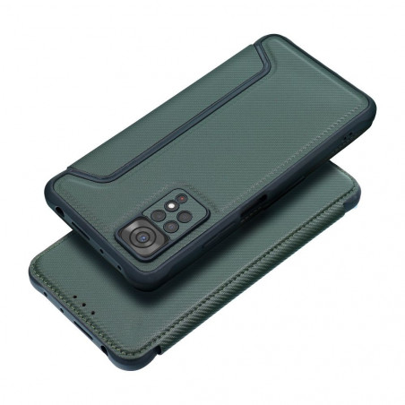 XIAOMI Redmi Note 13 Pro 5G Wallet Cases Razor Book Carbon Fibre, Carbon pattern  Dark green