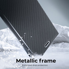 XIAOMI Redmi Note 13 Pro 4G Wallet Cases LUNA Book Carbon Carbon Fibre, Elegant  Black