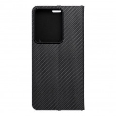 XIAOMI Redmi Note 13 Pro 4G Wallet Cases LUNA Book Carbon Carbon Fibre, Elegant  Black