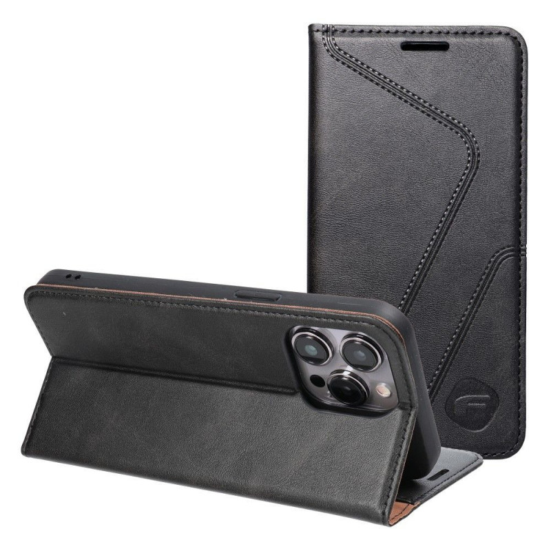 XIAOMI Redmi Note 13 4G Wallet Cases Forcell F-PROTECT RFID Blocker Book Elegant  Black