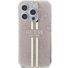Apple iPhone 14 Pro Max Case Guess 4G Gold Stripe Elegant  Pink
