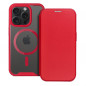 Apple iPhone 15 Pro Wallet Cases Smart Mag Book Elegant  MagSAFE  Red