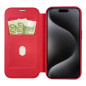 Apple iPhone 15 Pro Wallet Cases Smart Mag Book Elegant  MagSAFE  Red