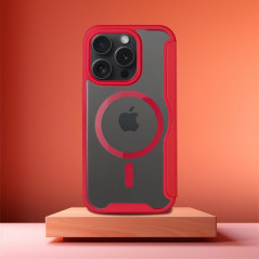 Apple iPhone 15 Pro Wallet Cases Smart Mag Book Elegant  MagSAFE  Red