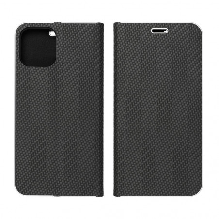 XIAOMI 14 Wallet Cases LUNA Book Carbon Carbon Fibre, Elegant  Black