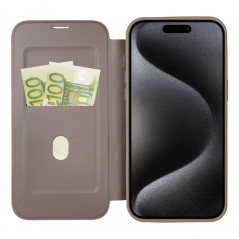 Apple iPhone 15 Pro Wallet Cases Smart Mag Book Elegant  MagSAFE  Titanium