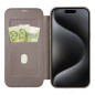 Apple iPhone 15 Pro Wallet Cases Smart Mag Book Elegant  MagSAFE  Titanium