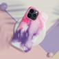 Apple iPhone 15 Pro Case Leather Mag Cover Elegant  MagSAFE  Purple splash