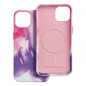 Apple iPhone 15 Pro Case Leather Mag Cover Elegant  MagSAFE  Purple splash