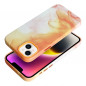 Apple iPhone 14 Plus Case Leather Mag Cover Elegant  MagSAFE  Orange splash