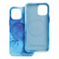 Apple iPhone 12 Pro Case Leather Mag Cover Elegant  MagSAFE  Blue splash