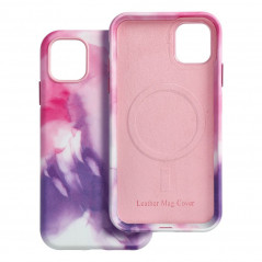 Apple iPhone 11 Case Leather Mag Cover Elegant  MagSAFE  Purple splash