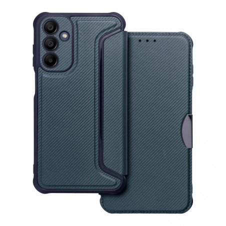 Samsung Galaxy A15 LTE Wallet Cases Razor Book Carbon Fibre, Carbon pattern Blue