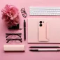 Samsung Galaxy A15 5G Wallet Cases Piano Book Peach fuzz