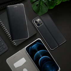 Samsung Galaxy A34 Wallet Cases LUNA Book Carbon Carbon Fibre, Elegant  Black