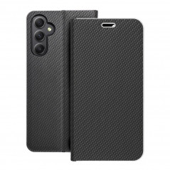 Samsung Galaxy A34 Wallet Cases LUNA Book Carbon Carbon Fibre, Elegant  Black