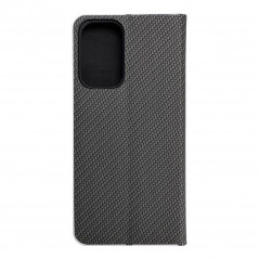 Samsung Galaxy A23 5G Wallet Cases LUNA Book Carbon Carbon Fibre, Elegant  Black
