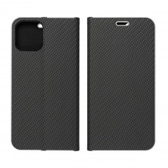 XIAOMI Redmi 12C Wallet Cases LUNA Book Carbon Carbon Fibre, Elegant  Black