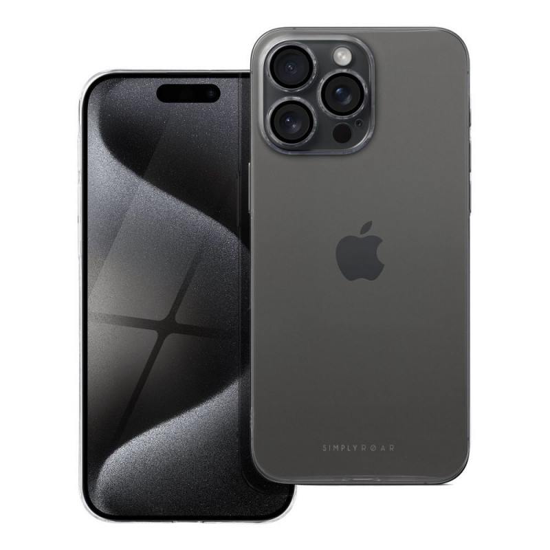 Apple iPhone 15 Pro Max Case Roar Pure Simple Fit Transparent Apple iPhone 15 Pro Max Case Roar Pure Simple Fit Transparent
