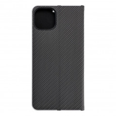 Apple iPhone 15 Plus Wallet Cases LUNA Book Carbon Carbon Fibre, Elegant  Black