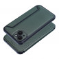 Apple iPhone 15 Plus Wallet Cases Razor Book Carbon Fibre, Carbon pattern  Dark green