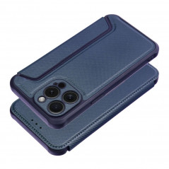 Apple iPhone 15 Pro Max Wallet Cases Razor Book Carbon Fibre, Carbon pattern  Blue