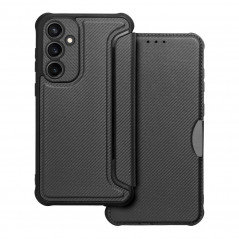 Samsung Galaxy S23 FE Wallet Cases Razor Book Carbon Fibre, Carbon pattern  Black