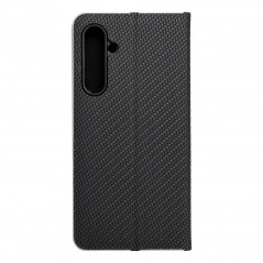 Samsung Galaxy S23 FE Wallet Cases LUNA Book Carbon Carbon Fibre, Elegant  Black