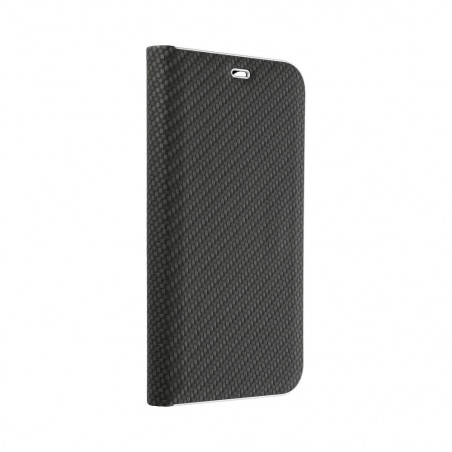 Samsung Galaxy A35 Wallet Cases LUNA Book Carbon Carbon Fibre, Elegant  Black