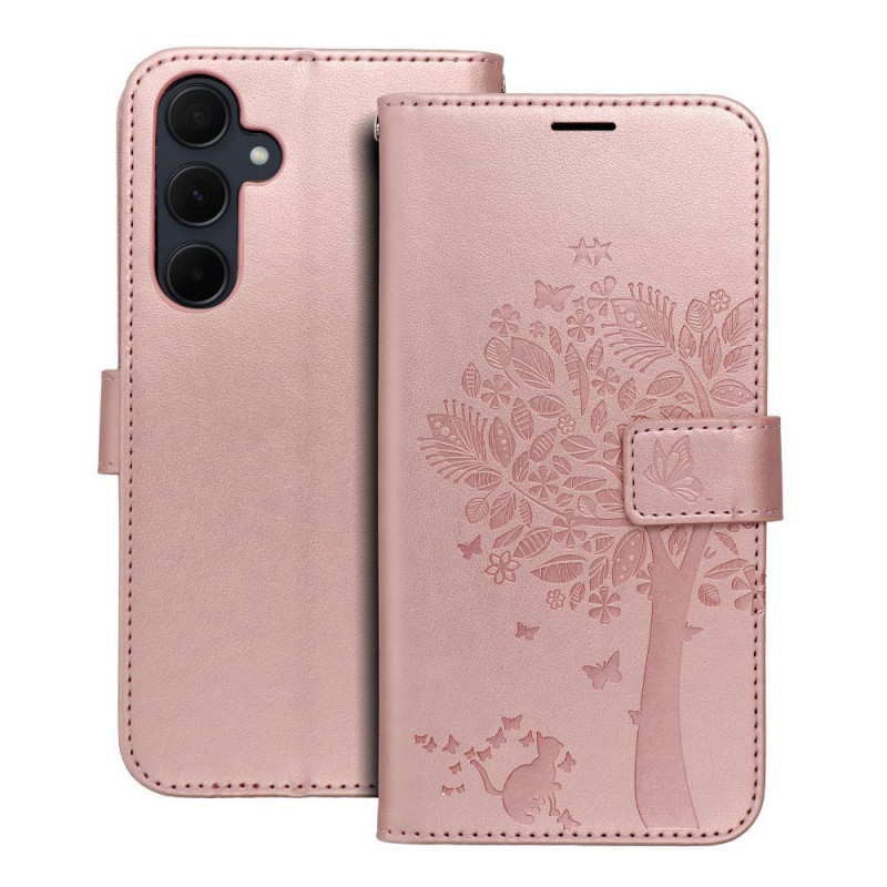 Samsung Galaxy A35 Wallet Cases MEZZO Book Tree  Rose gold