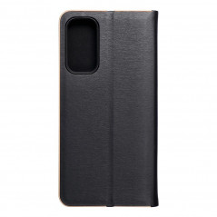 Samsung Galaxy A15 5G Wallet Cases LUNA Book Gold Elegant  Black