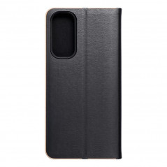 Samsung Galaxy A25 5G Wallet Cases LUNA Book Gold Elegant  Black