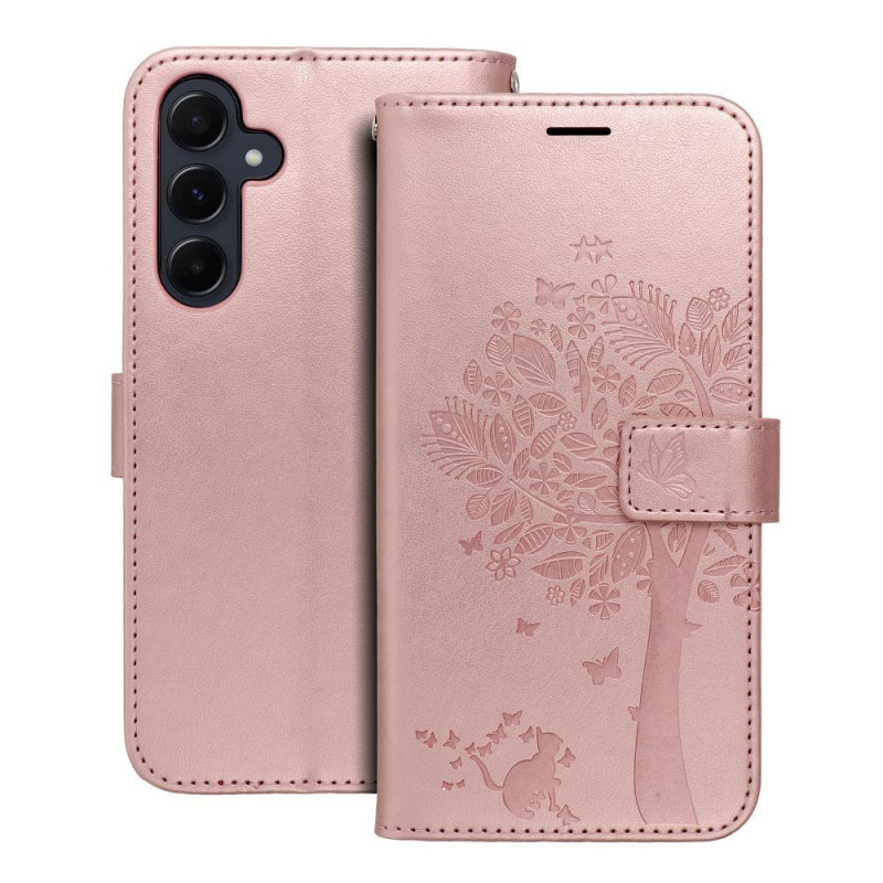 Samsung Galaxy A55 Wallet Cases MEZZO Book Tree  Rose gold