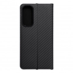 Samsung Galaxy A55 Wallet Cases LUNA Book Carbon Carbon Fibre, Elegant  Black