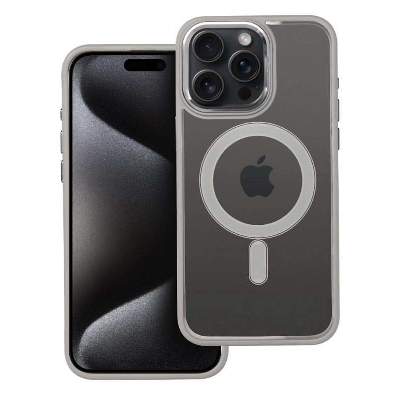 Apple iPhone 15 Pro Max Case Color Edge Mag MagSAFE  Titanium grey