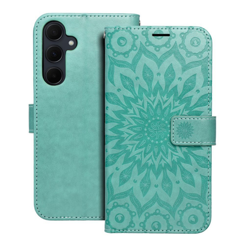 Samsung Galaxy A35 Wallet Cases MEZZO Book Mandala  Green