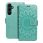 Samsung Galaxy A35 Wallet Cases MEZZO Book Mandala  Green