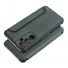Samsung Galaxy A55 Wallet Cases Razor Book Carbon Fibre, Carbon pattern  Dark green