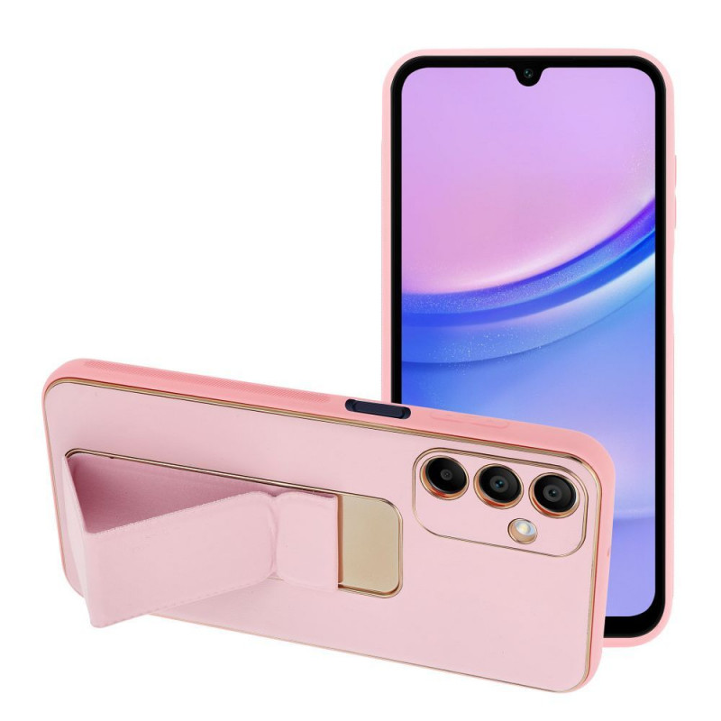 Samsung Galaxy A15 5G Case LEATHER Case Kickstand Pink