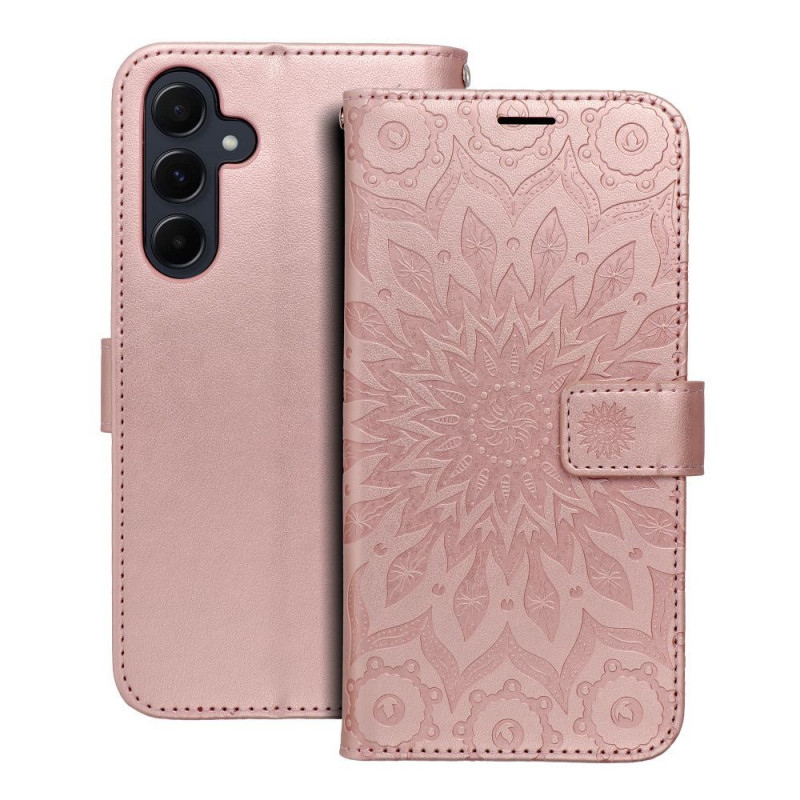 Samsung Galaxy A55 Wallet Cases MEZZO Book Mandala  Rose gold