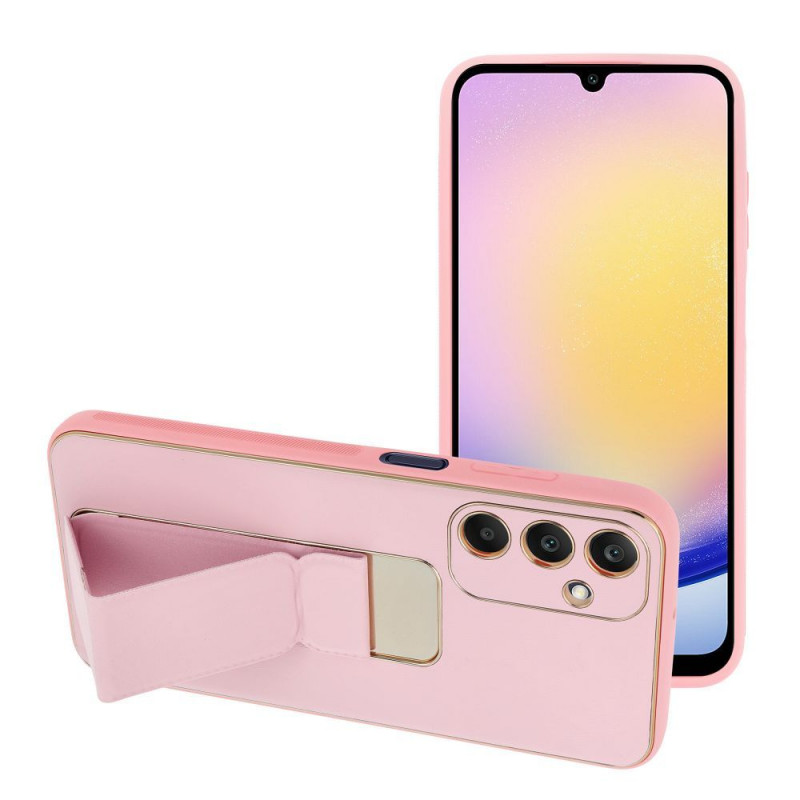 Samsung Galaxy A25 5G Case LEATHER Case Kickstand Pink