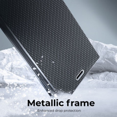 Samsung Galaxy A05s Wallet Cases LUNA Book Carbon Carbon Fibre, Elegant  Black