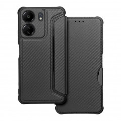 XIAOMI Redmi 13C Wallet Cases Razor Book Carbon Fibre, Carbon pattern  Black