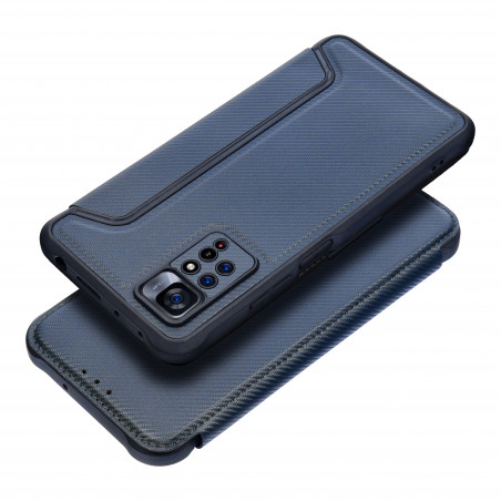 XIAOMI Redmi Note 13 5G Wallet Cases Razor Book Carbon Fibre, Carbon pattern  Blue