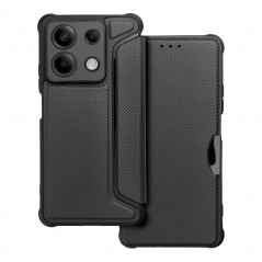 XIAOMI Redmi Note 13 5G Wallet Cases Razor Book Carbon Fibre, Carbon pattern  Black